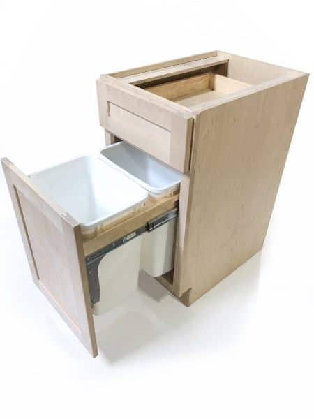 Unfinished Trash Can Base Cabinet