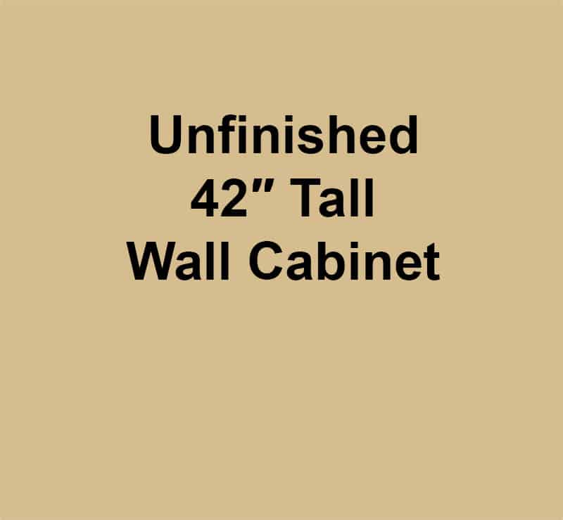 Unfinished 42″ Tall Wall Cabinet