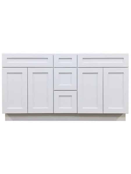 White Vanity Center Drawer Cabinet
