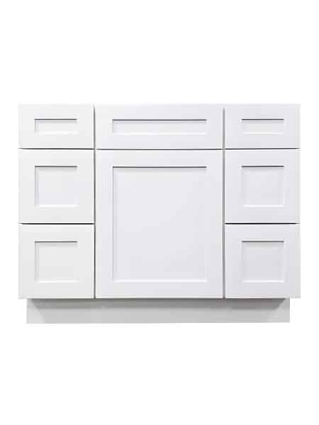White Vanity Double Side Drawer Cabinet