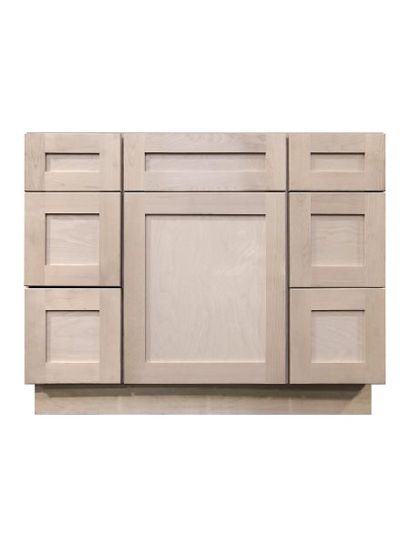 Unfinished Vanity<br>Double Side Drawer Cabinet